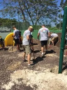 Working on building a playground with the Kids Around the World organization